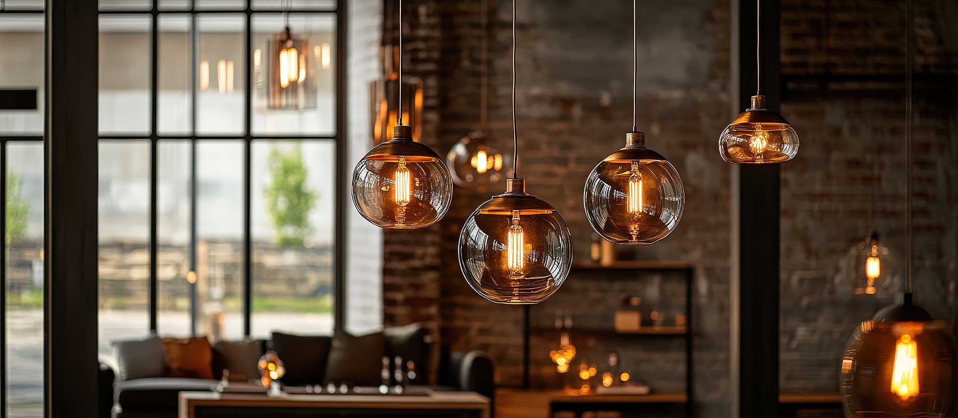 Industrial lighting fixtures enhance the ambiance in a restaurant Industrial lighting fixtures enhance the ambiance in a restaurant
