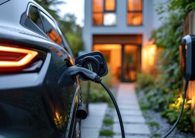 car charging at a residential EV charger