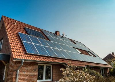solar panel on roof of house