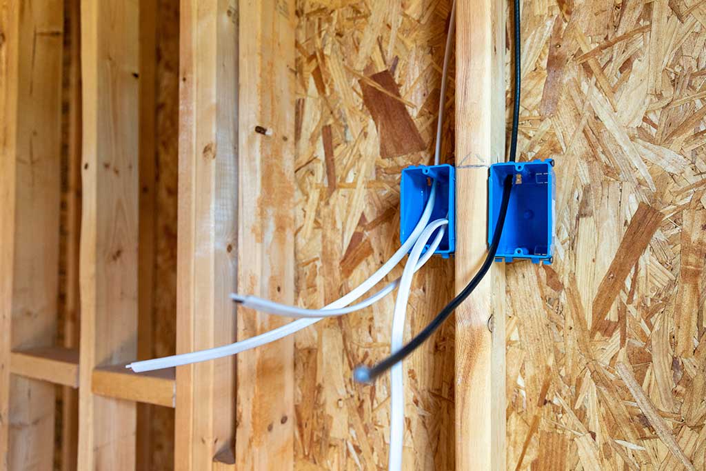 residential construction with electrical components put in